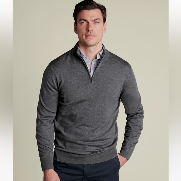Alan Flusser Quarter Zip Cashmere Sweater - Picture 1 of 8